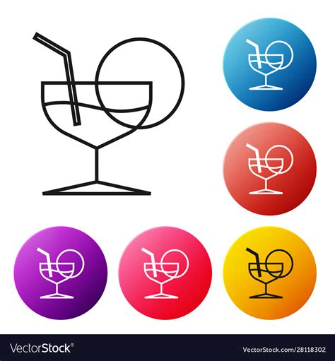 Black line martini glass icon isolated on white Vector Image