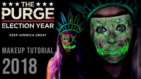 THE PURGE ELECTION YEAR 🗽 MAKEUP TUTORIAL | BEELUXURY 🎃 - YouTube