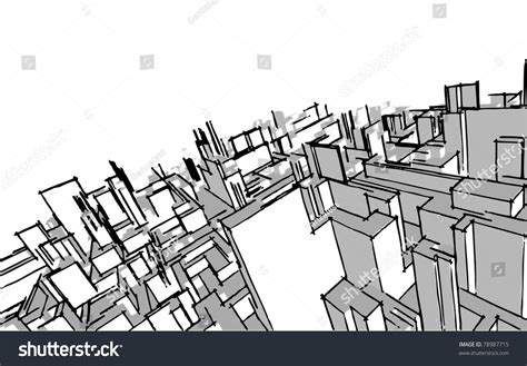 Sketch Of An Abstract Architecture Stock Vector Illustration 78987715 : Shutterstock