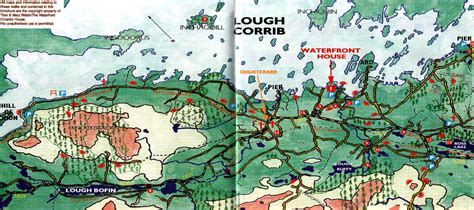 Detailed Walking Map of the Oughterard-Rosscahill area in Connemara