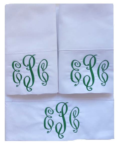 Custom Embroidered Bed Sheets | Initials, Monogrammed linens, Monogrammed sheets