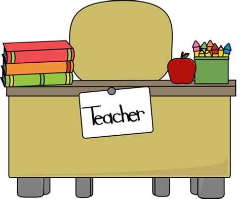 Teacher's Desk Clip Art - Teacher's Desk Vector Image | Teacher desk, Teacher clipart, Classroom ...