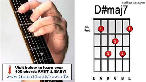 D# major 7th - Learn Guitar Chords Quick & Easy Tutorial - Bar Chord Lesson ♫♬ - YouTube