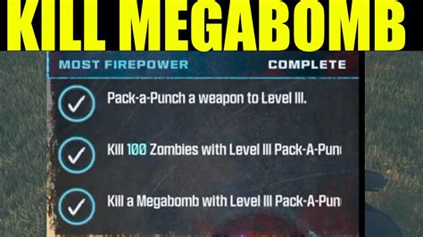 How to "Kill a megabomb with a level 3 pack a punch weapon" MWZ | most ...