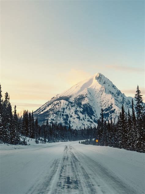 Mountain Road Snow Nature - [768x1024]