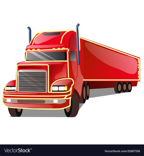 Cartoon red truck isolated on white background Vector Image