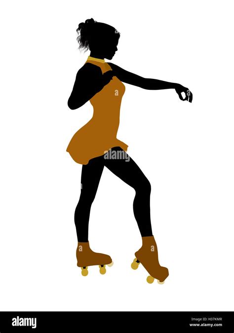 Female Roller Skater Silhouette Stock Photo - Alamy