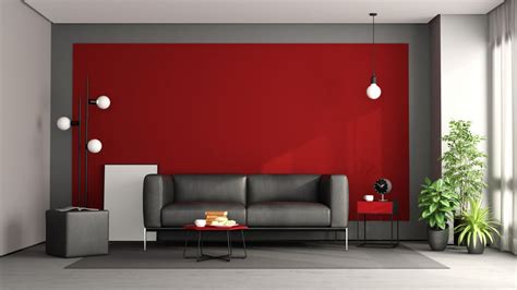 Decorar salón en rojo, negro y gris