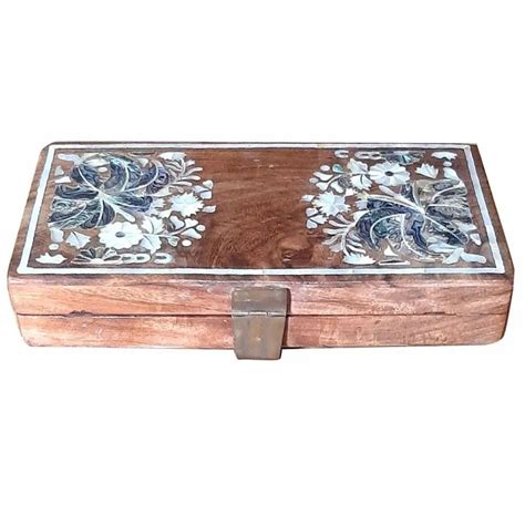 Brown (base) Rectangular Wooden Inlay Box, For Home at Rs 550 in Agra