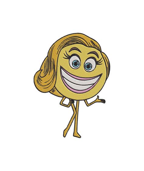 Smiler The Emoji Movie Filled Embroidery Design - Instant Download ...