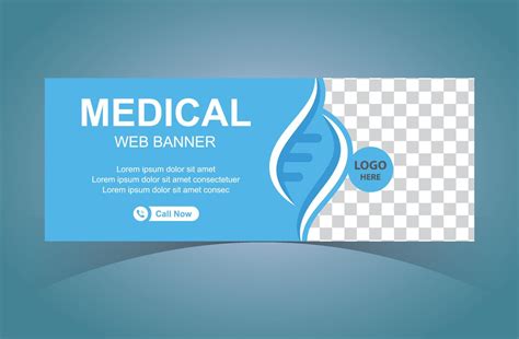 Medical Web Banner Design Template With DNA Sign. Digital Marketing Medical Banner. 16149127 ...