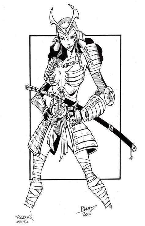 Samurai female | Samurai drawing, Samurai, Sketches