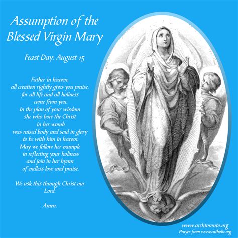 Prayer on the Solemnity of the Assumption (August 15) | Blessed virgin ...