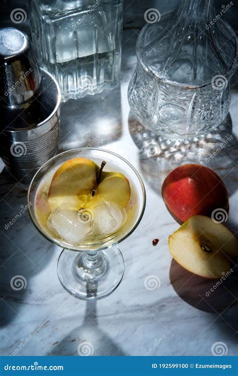 Gin Appletini Cocktail stock photo. Image of alcoholic - 192599100