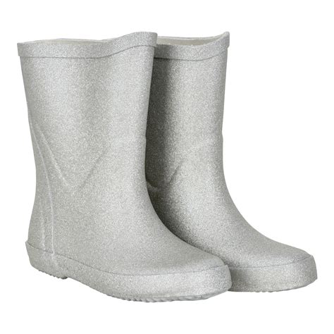 Wellies Gummistøvler w. Glitter Silver