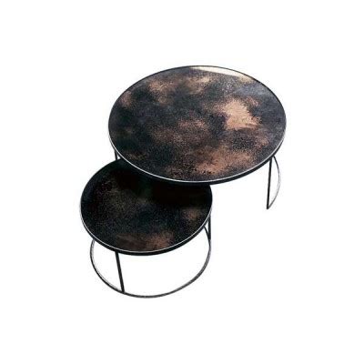 Bronze Copper Nesting coffee table - set of 2