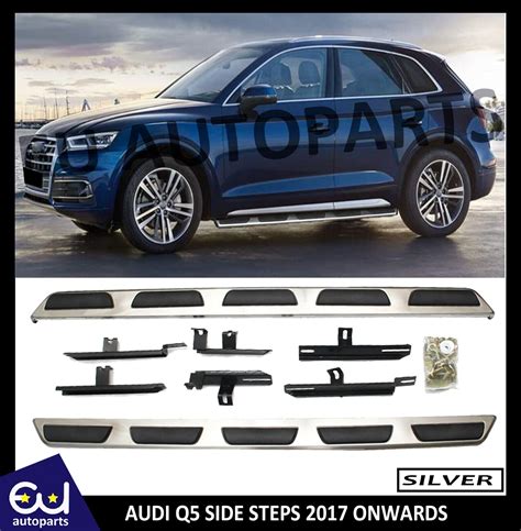 AUDI Q5 BLACK SIDE STEPS RUNNING BOARDS (2008-2016) + FITTING KIT