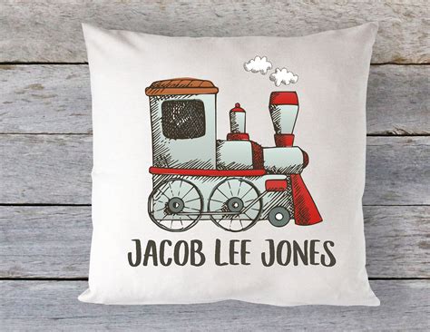 Personalized Boys Pillow Case, Personalized Pillow, Train Pillow, Boys Pillow, Train Decor ...