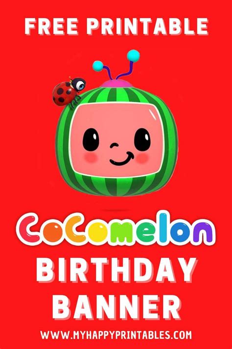 Free printable cocomelon birthday banner - My Happy Printables