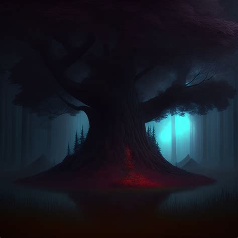 Lexica - Horror forest, black, tree