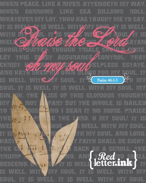 Wall Art hymn Lyrics Praise the Lord Oh My Soul Psalm 46:1-3 8 X 10 ...