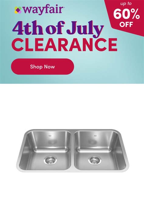 Kindred Stainless Steel 31" L x 18" W Double Basin Undermount Kitchen SinkStainless Steel in ...