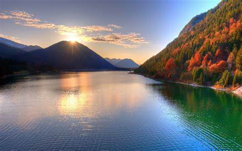 Lakes Mountains Water Scenery Sunset Wallpapers 2011 | All Wallpapers