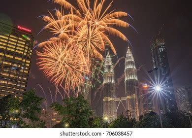 Fireworks Display Merdeka Day Celebration 2017 Stock Photo 706038457 ...