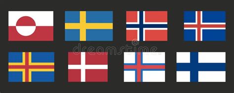 Nordic Countries Maps And Flags - The Nordic Countries Or The Nordics Stock Vector ...