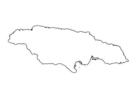 Jamaica Outline Map, Jamaica Blank Map