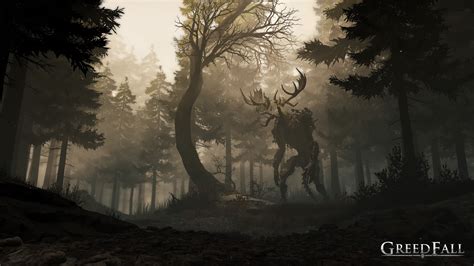 Greedfall, video games, dark, forest, fantasy art HD Wallpaper