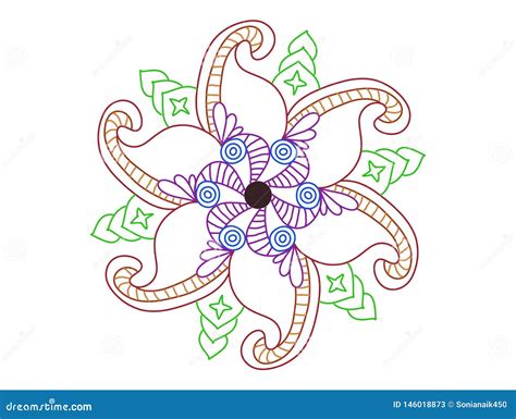 Colourful Spiral Floral Tattoo Design Stock Illustration - Illustration of spiral, digital ...