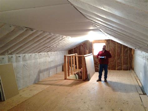 Ceiling and knee walls insulated and in attic. | Attic insulation, Attic renovation, Knee wall