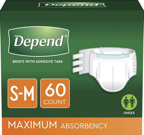 Depend Incontinence Protection with Tabs, Maximum Absorbency, S/M, 20-Count (Pack of 3) : Amazon ...