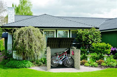 slanted roof image: Keter bike storage shed