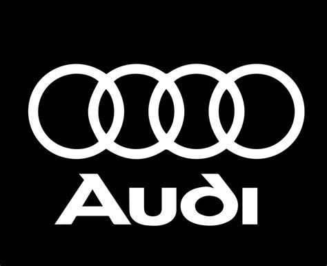 Audi Brand Symbol Logo With Name White Design german cars Automobile Vector Illustration With ...