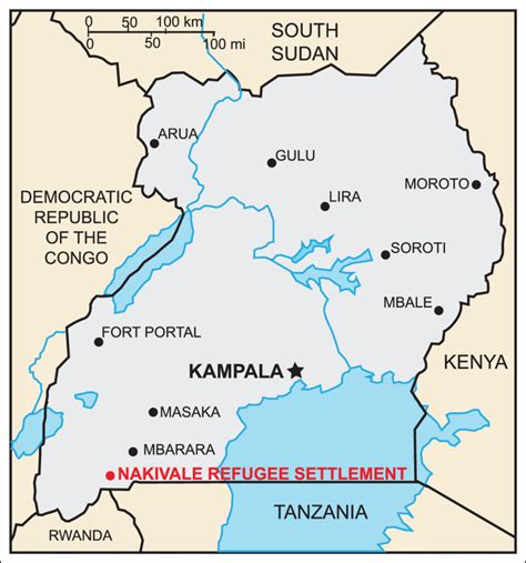 Map of Uganda and the Nakivale Refugee Settlement Site. | Download ...