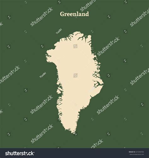 Outline Map Greenland Isolated Vector Illustration Stock Vector ...