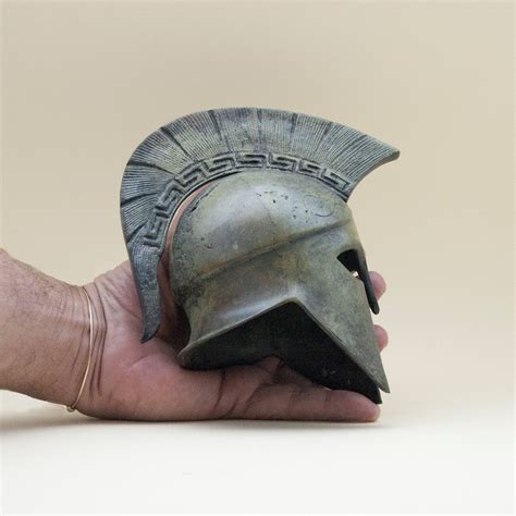 Greek Key Crest Metal Bronze Corinthian Helmet