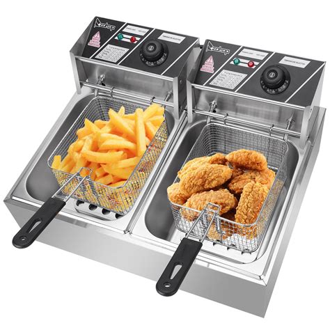 5000W 20L Electric Deep Fryer Stainless Steel Single Large Tank Basket ...