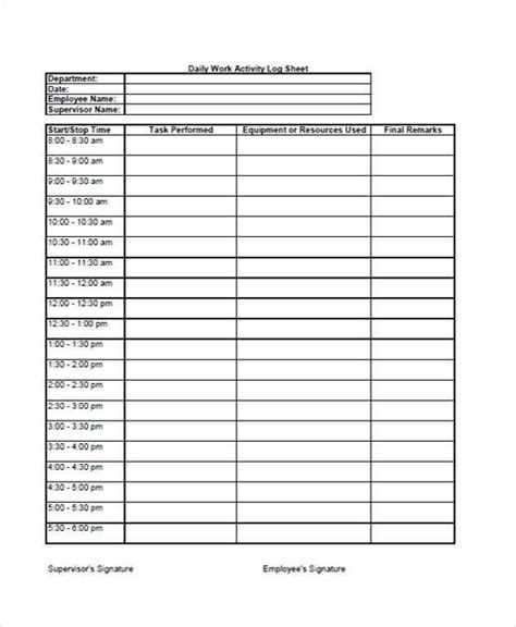 FREE 31+ Sample Daily Log Templates in PDF | MS Word