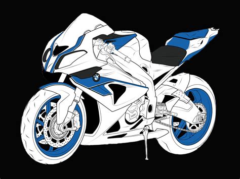 Fond d'écran : illustration, BMW, moto, véhicule, dessin animé, S1000rr, Hp4, roue, esquisser ...