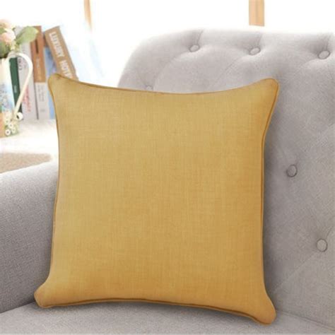 Harriet Ochre Cushion Cover - NetCurtains.co.uk