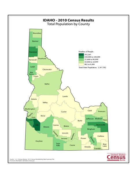 Idaho County Population Map Free Download