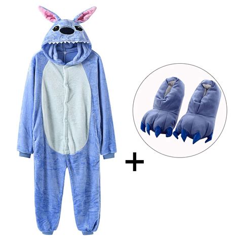 Stitch Onesie Pajamas Costume for Adult & Kids with Slippers for Sale - Pjsbuy.com