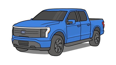 How to draw FORD F-150 LIGHTNING 2022 / drawing ford f150 suv 2023 pickup - YouTube