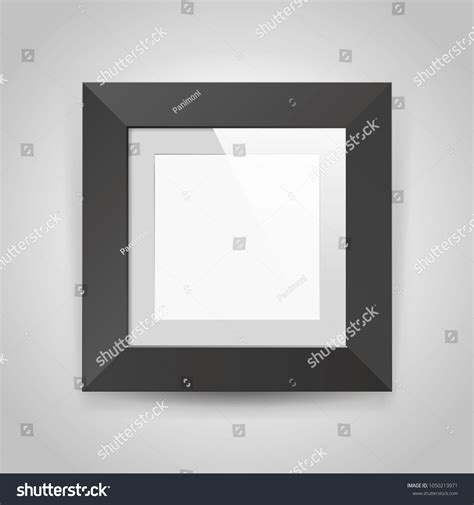 Realistic Empty Squre Black Frame Passepartout Stock Vector (Royalty ...