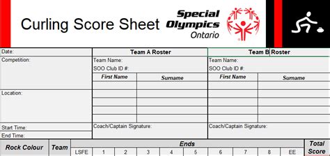 Curling Score Sheet | Resource Library