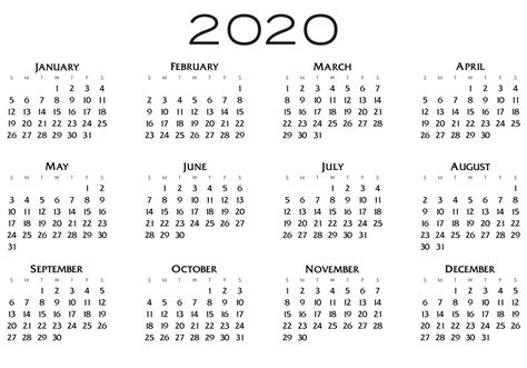 2020 Calendar Free Stock Photo - Public Domain Pictures