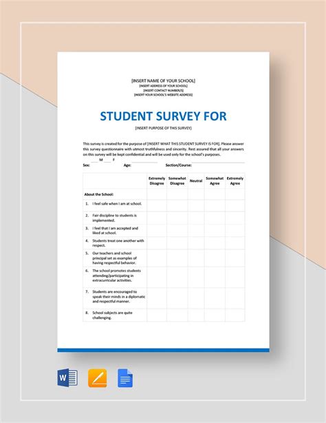 Student Survey Template